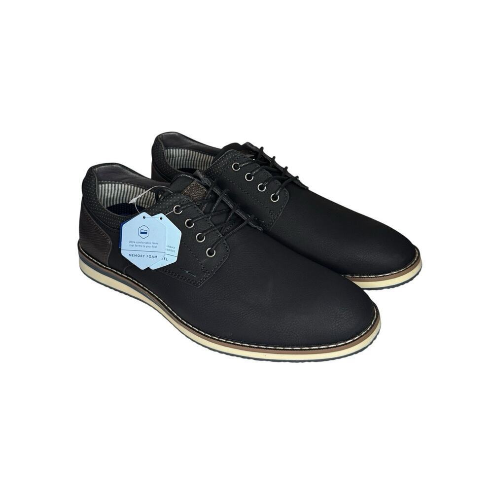 Nunn Bush NEW Hyde II Plain Toe Oxford Black Lace Up Size 10 Comfort Dress Shoes